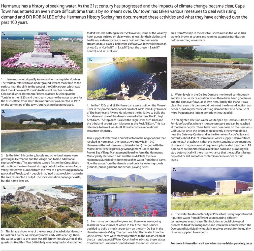 The history of water supply in Hermanus Hermanus History Society